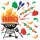 Papierservietten, bunt, 33 x 33 cm, Bbq Mix 1 x 20 Stk. (20 Stk.)