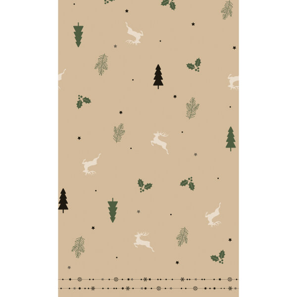 Tischdecke Dunicel, Beige, Grün, 138 x 220 cm, Natural Yuletid 1 Stk.