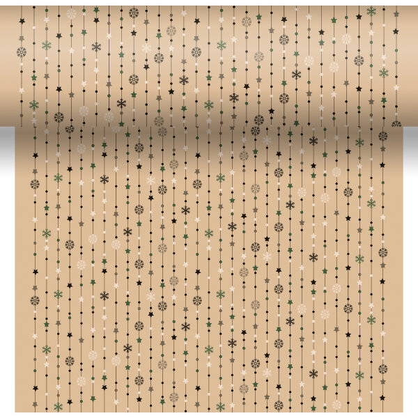 Tischset, Tischläufer, Tête-à-Tête Papier, Beige, Schwarz, 40 x 480 cm, Natural Yuletid 1 Stk.