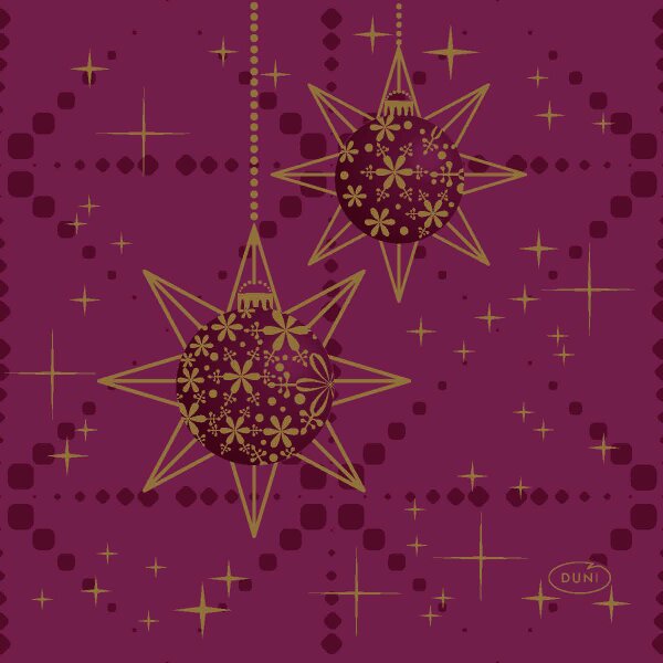 Papierservietten, Bordeaux, 24 x 24 cm, Gilded Bauble 1 x 20 Stk. (20 Stk.)