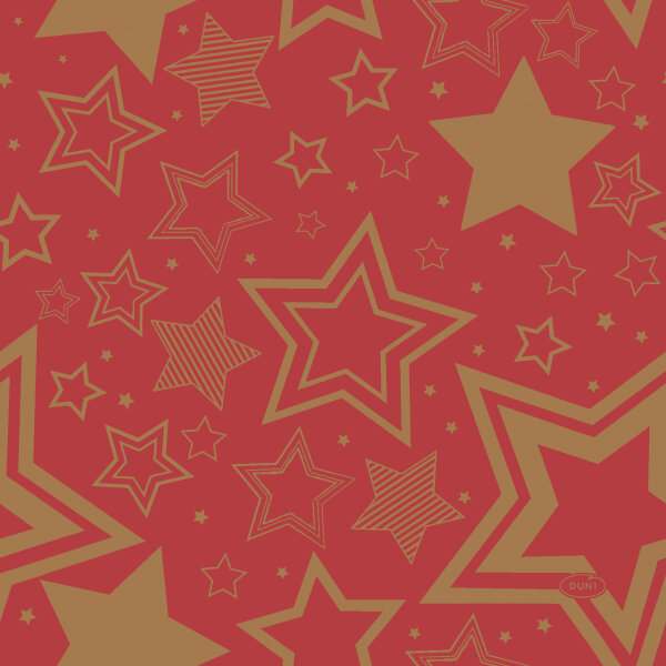 Papierservietten, Red, Gold, 33 x 33 cm, Holiday Star Red 12 x 20 Stk. (240 Stk.)
