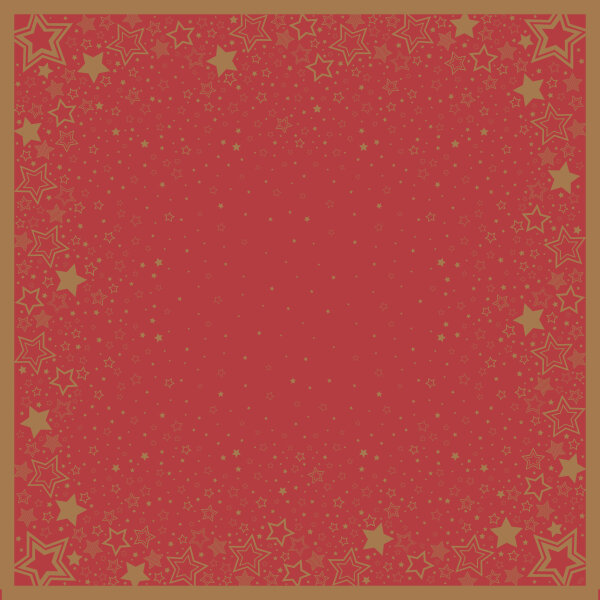 Mitteldecke Papier, Red, Gold, 84 x 84 cm, Holiday Star Red 10 x 1 Stk. (10 Stk.)
