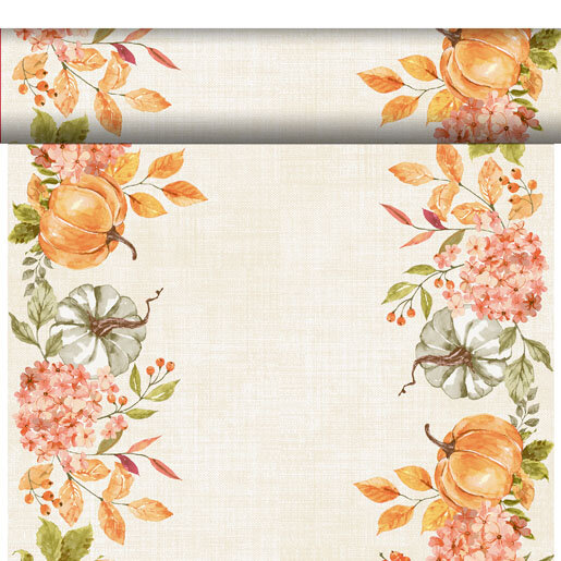 Tischläufer, Tête-à-Tête, Beige, Orange, 0.40 x 24 m, Spicy Pumpkin 1 Stk.