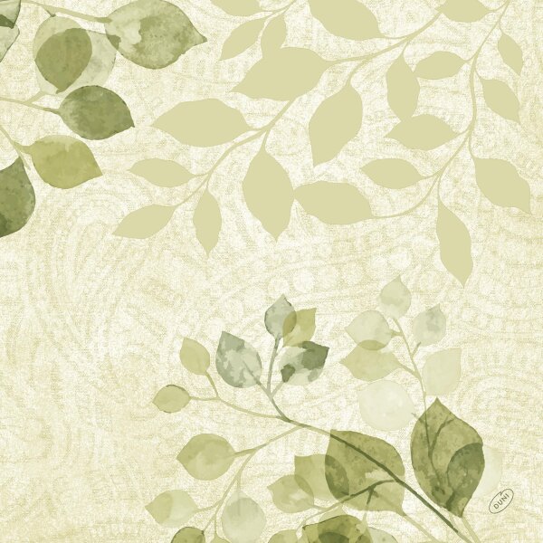 Papierservietten Bio Dunisoft, Grün, 40 x 40 cm, Paisley & Paisley Leaves 1 x 60 Stk. (60 Stk.)