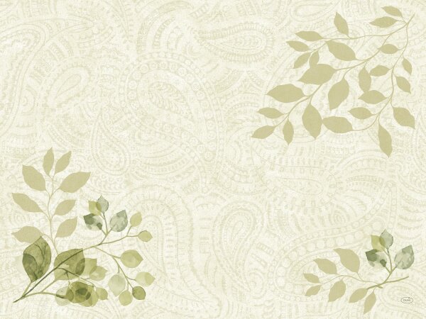 Tischset Papier, Grün, 30 x 40 cm, Paisley & Paisley Leaves 5 x 100 Stk. (500 Stk.)