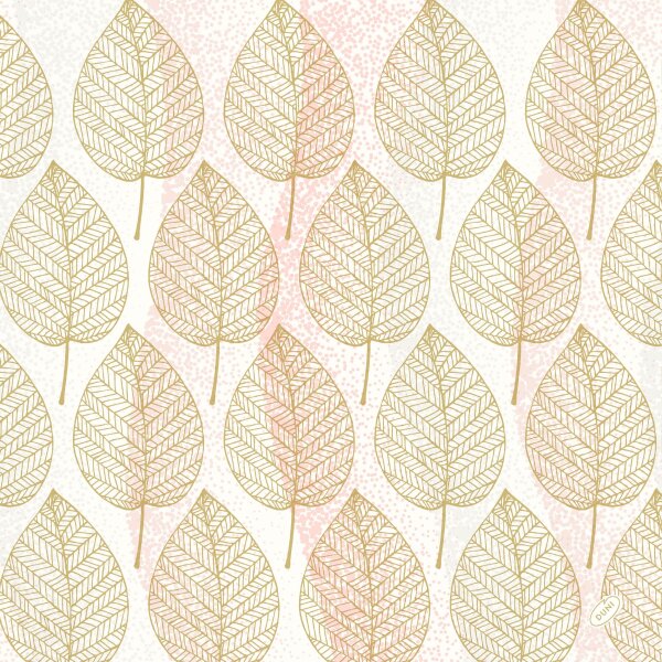 Papierservietten Bio Dunisoft, Rosa, Gold, 40 x 40 cm, Aspen 1 x 60 Stk. (60 Stk.)