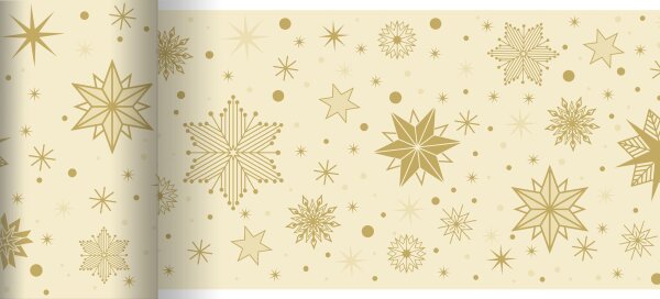 Tischläufer Papier, Crème, Gold, 0.15 x 20 m, Stargazing Cream 6 x 1 Stk. (6 Stk.)