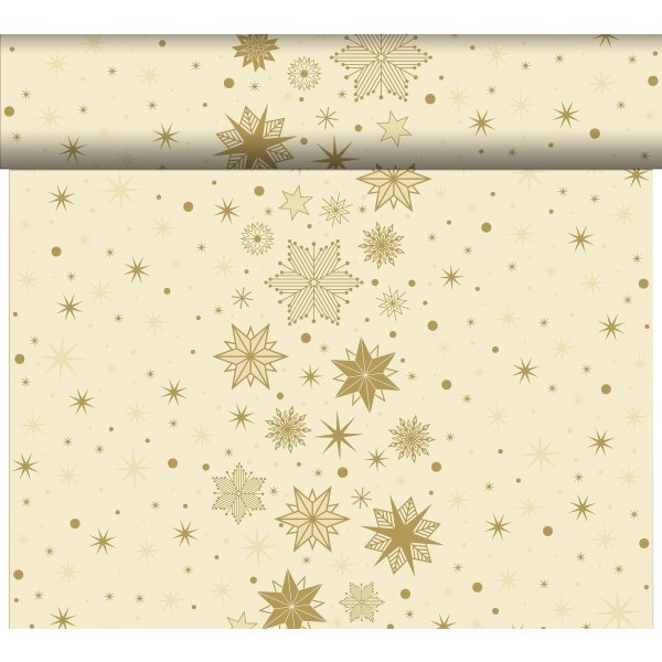 Tischläufer, Tête-à-Tête, Crème, Gold, 0.40 x 24 m, Stargazing Cream 1 Stk.