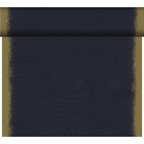 Tischläufer, Tête-à-Tête, Schwarz, Gold, 0.40 x 24 m, Sparkly Black 1 Stk.