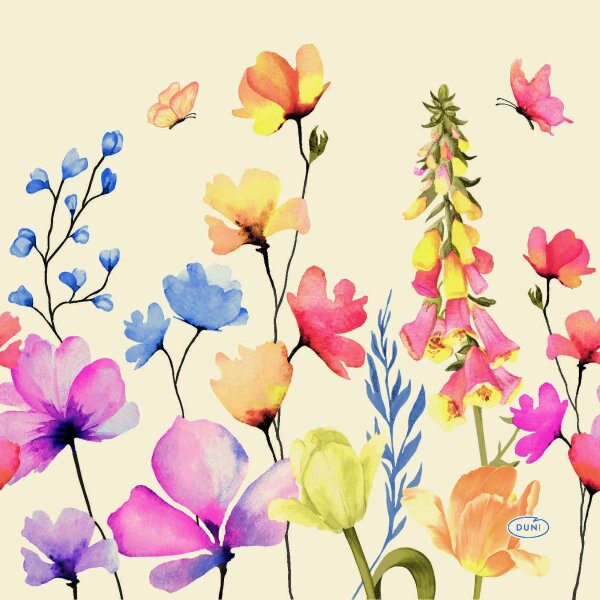 Papierservietten, bunt, 33 x 33 cm, Floral Haven 1 x 20 Stk. (20 Stk.)