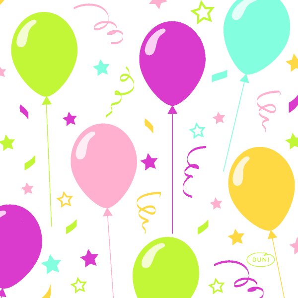 Papierservietten, bunt, 24 x 24 cm, Balloon Fun 1 x 20 Stk. (20 Stk.)