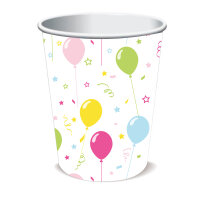 Bio Pappbecher, bunt, 20 cl, Balloon Fun 1 x 10 Stk. (10...