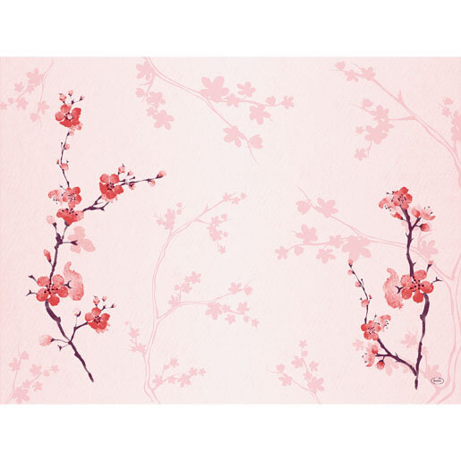 Tischset Papier, Pink, Rosa, 30 x 40 cm, Cherry Breez Pink