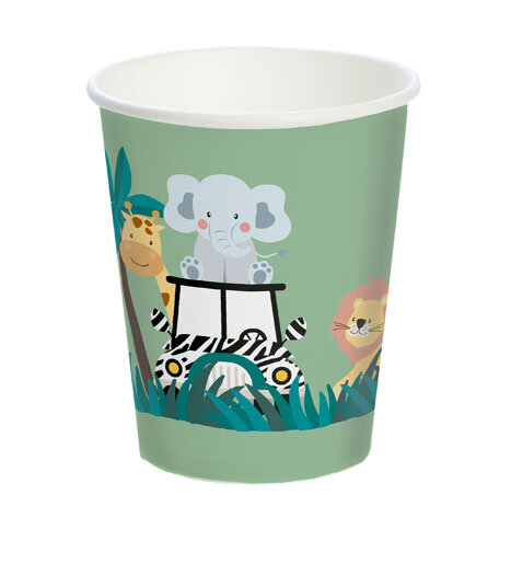 Pappbecher, bunt, 20 cl, Safari Kids