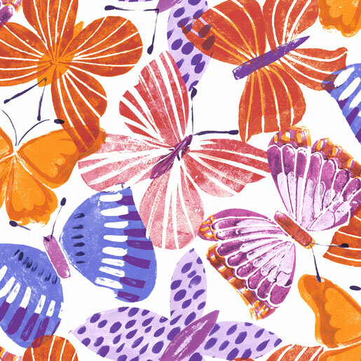 Papierservietten, Violett, Orange, 33 x 33 cm, Colorful Butterflies 1 x 20 Stk. (20 Stk.)