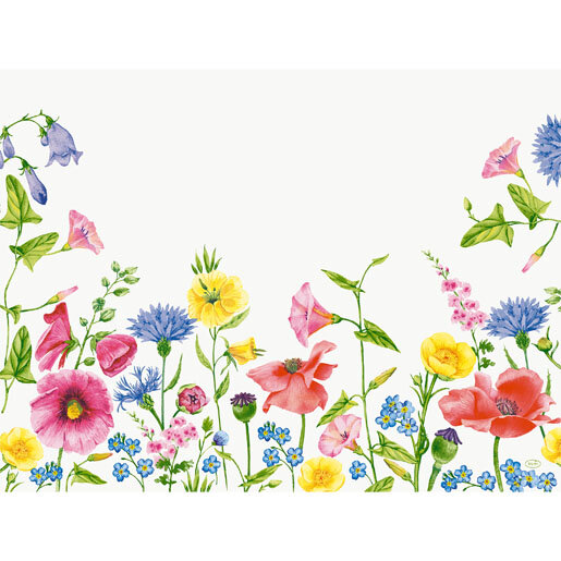 Tischset Papier, bunt, 30 x 40 cm, Flowy Meadow 1 x 100 Stk. (100 Stk.)
