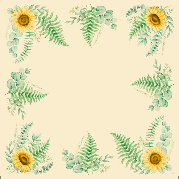 Mitteldecke, Papier, Gelb, 84 x 84 cm, Sunflower Dreams