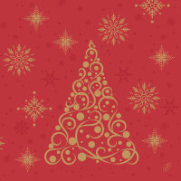 Papierservietten, Rot, Gold, 40 x 40 cm, Noble Trees 1 x...