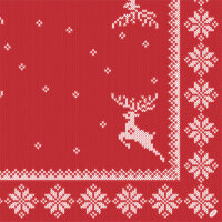 Papierservietten Bio Dunisoft, Rot, Weiss, 40 x 40 cm,...