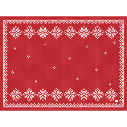 Tischset Papier, Rot, Weiss, 30 x 40 cm, Knitted Traditions 1 x 100 Stk. (100 Stk.)